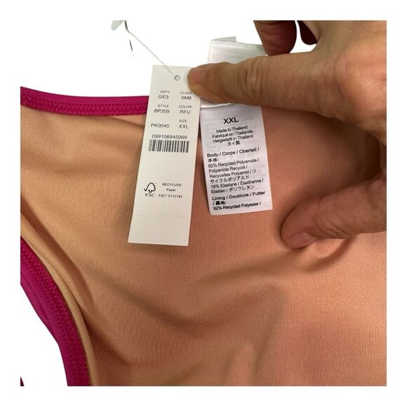 J.Crew Bikini Bottoms Size XXL Fuchsia Pink Recycled Polyamide Elastic Swimwear - Picture 3 of 7
